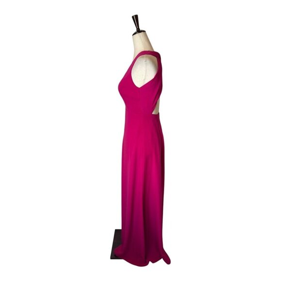 Jill Stuart Dress Women 0 Hot Pink V Neck Twisted Back Sleeveless Gown NWT Party - Picture 7 of 13